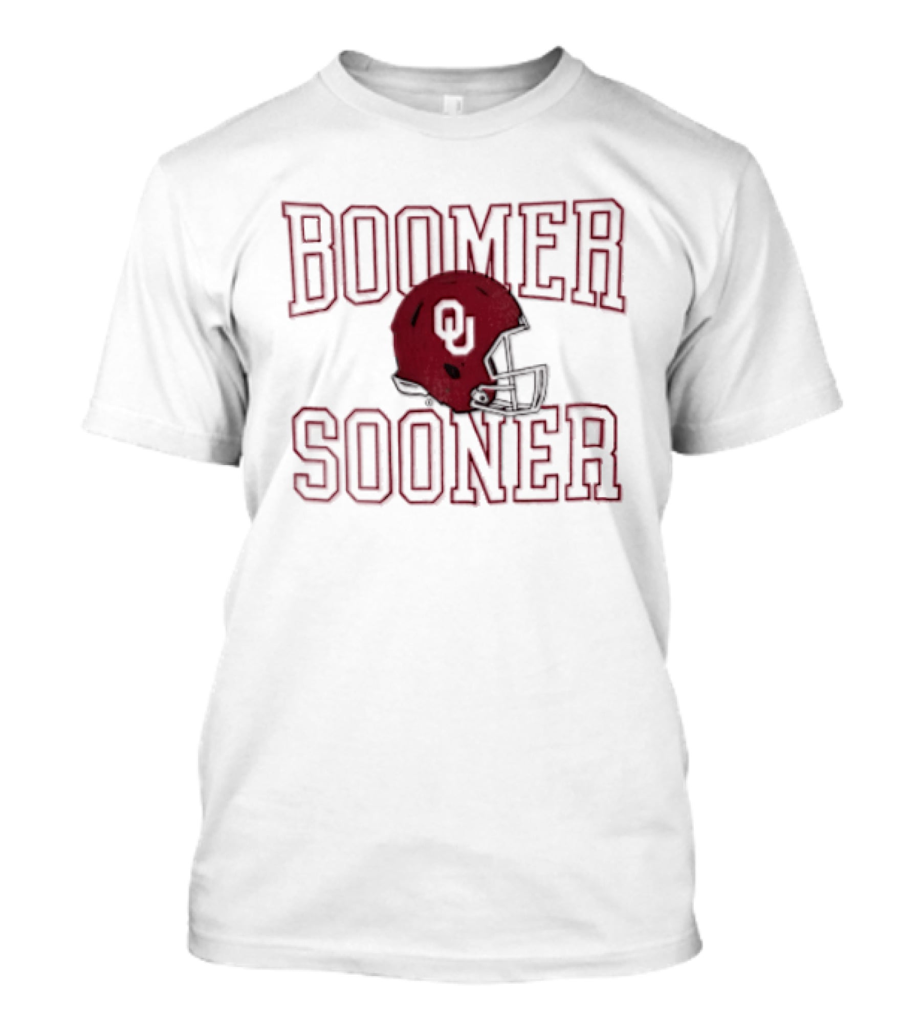 Boomer Sooner Oklahoma Sooners Red Football Helmet T-Shirt