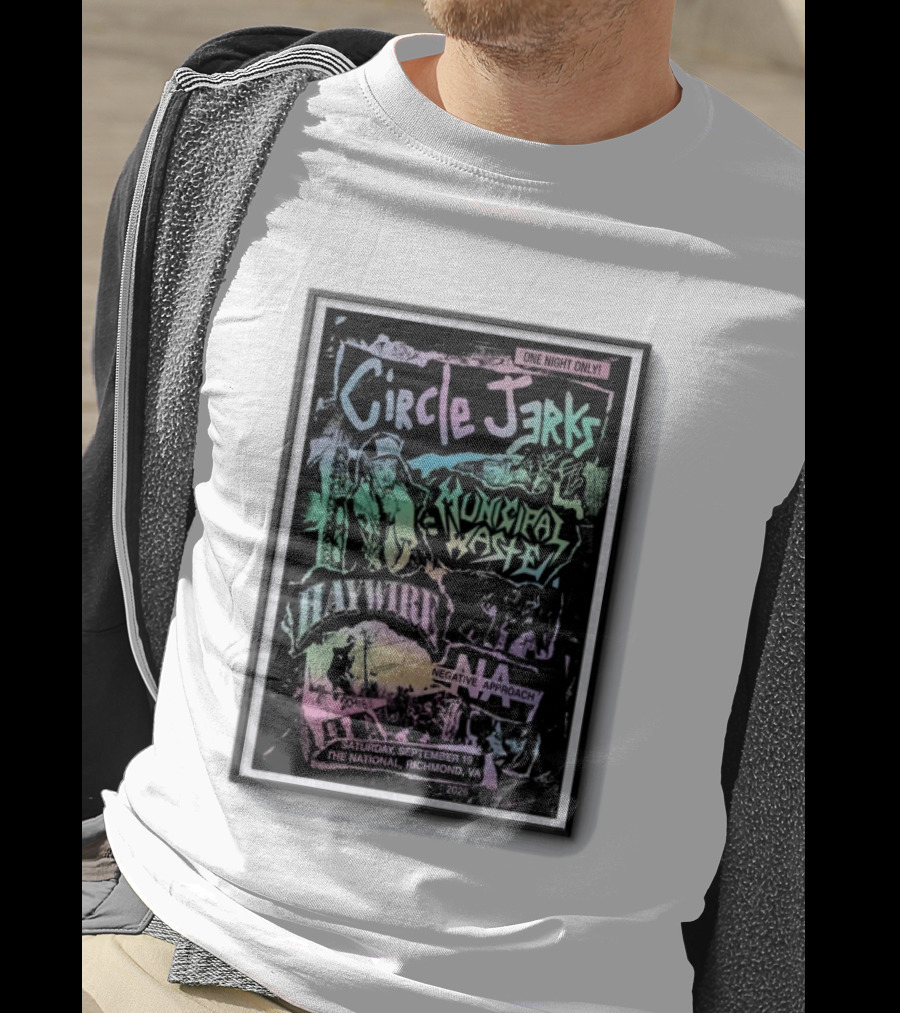 Circle Jerks Municipal Waste Haywire Negative Approach The National Richmond VA September 19 2026 T-Shirt