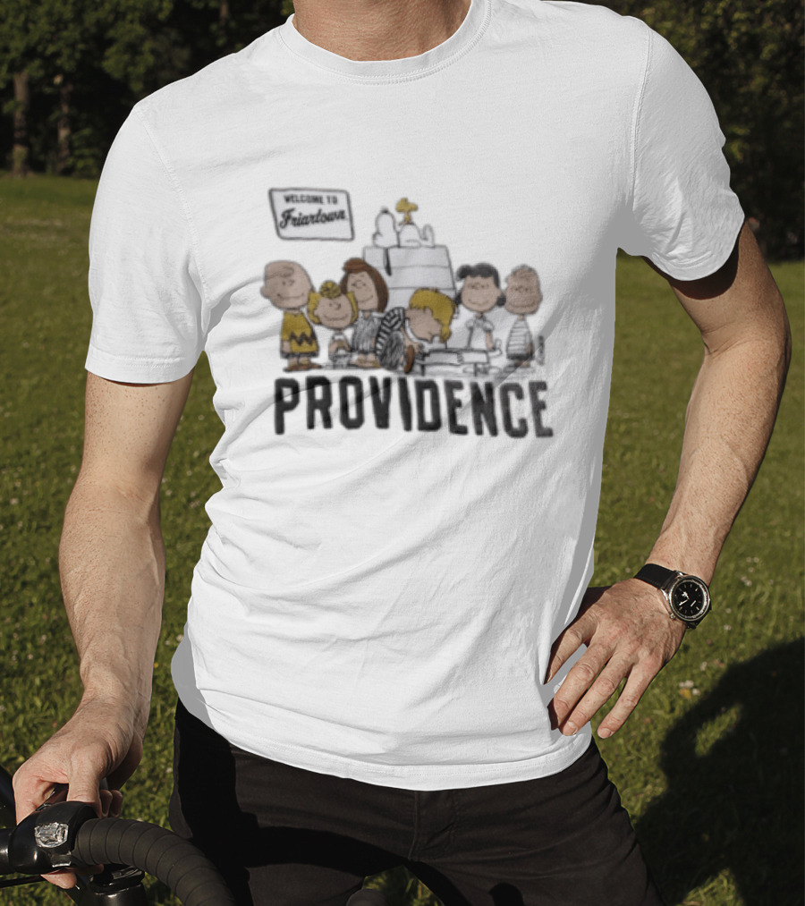 Peanuts X Providence Welcome To Friartown Charlie Brown Snoopy Woodstock Lucy Linus T-Shirt