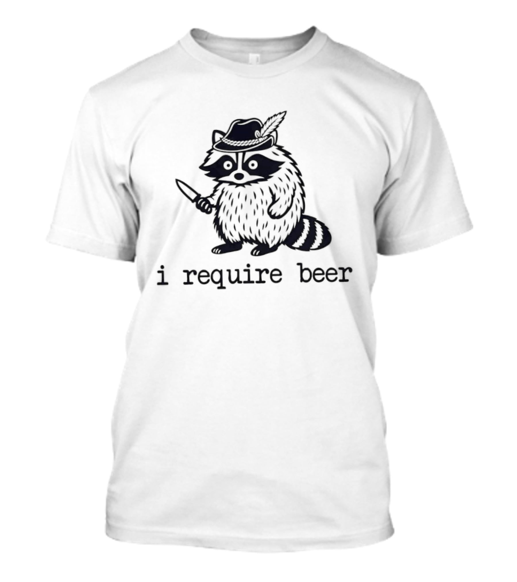 Raccoon With A Knife I Require Beer Animal Hat T-Shirt