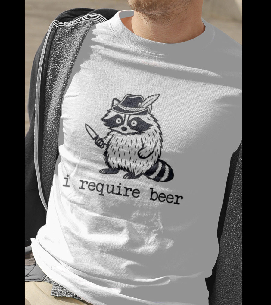 Raccoon With A Knife I Require Beer Animal Hat T-Shirt