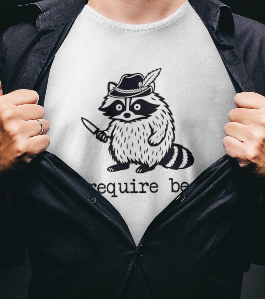Raccoon With A Knife I Require Beer Animal Hat T-Shirt
