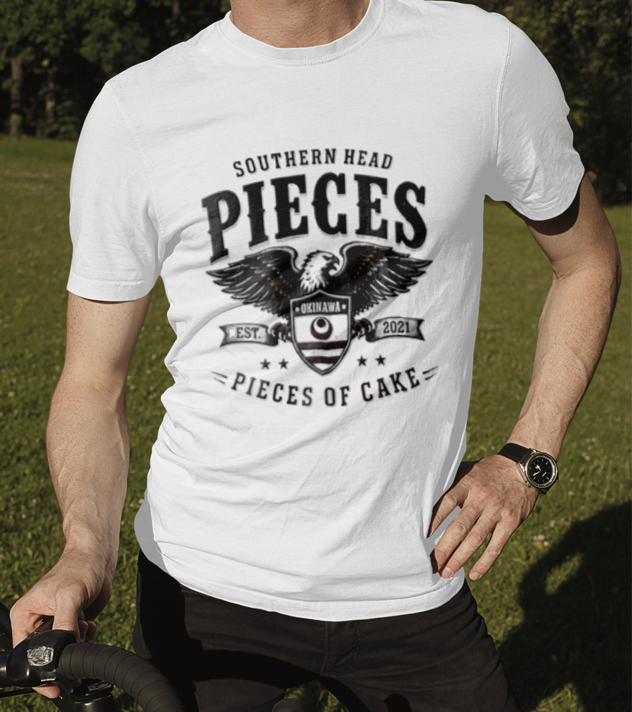 Southern Head Pieces Bald Eagle Spreading Wings Shield Pieces Of Cake 2021 T-Shirt