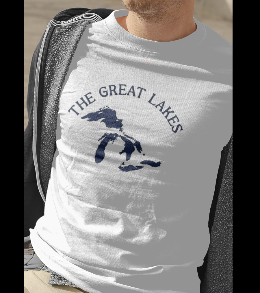 The Great Lakes Map Geography North America Waterways T-Shirt