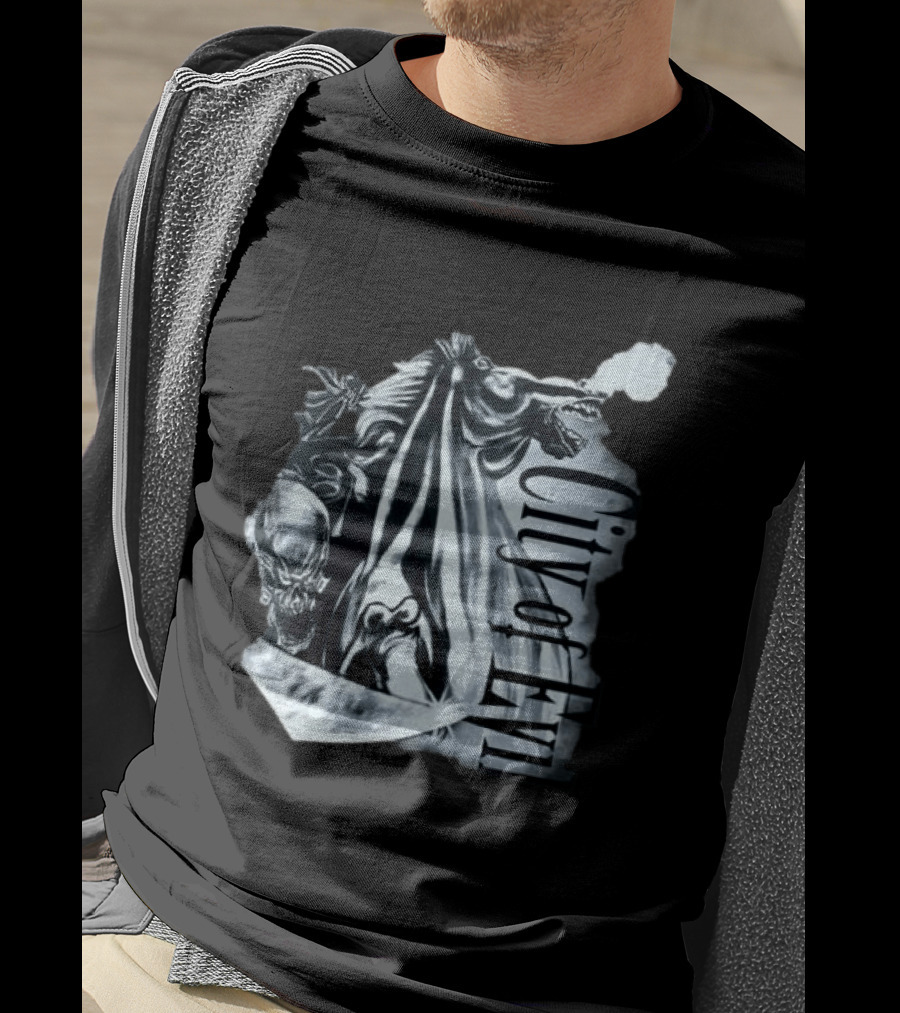 A7xworld Store City Of Evil Horseman Skull Garment Dye T-Shirt