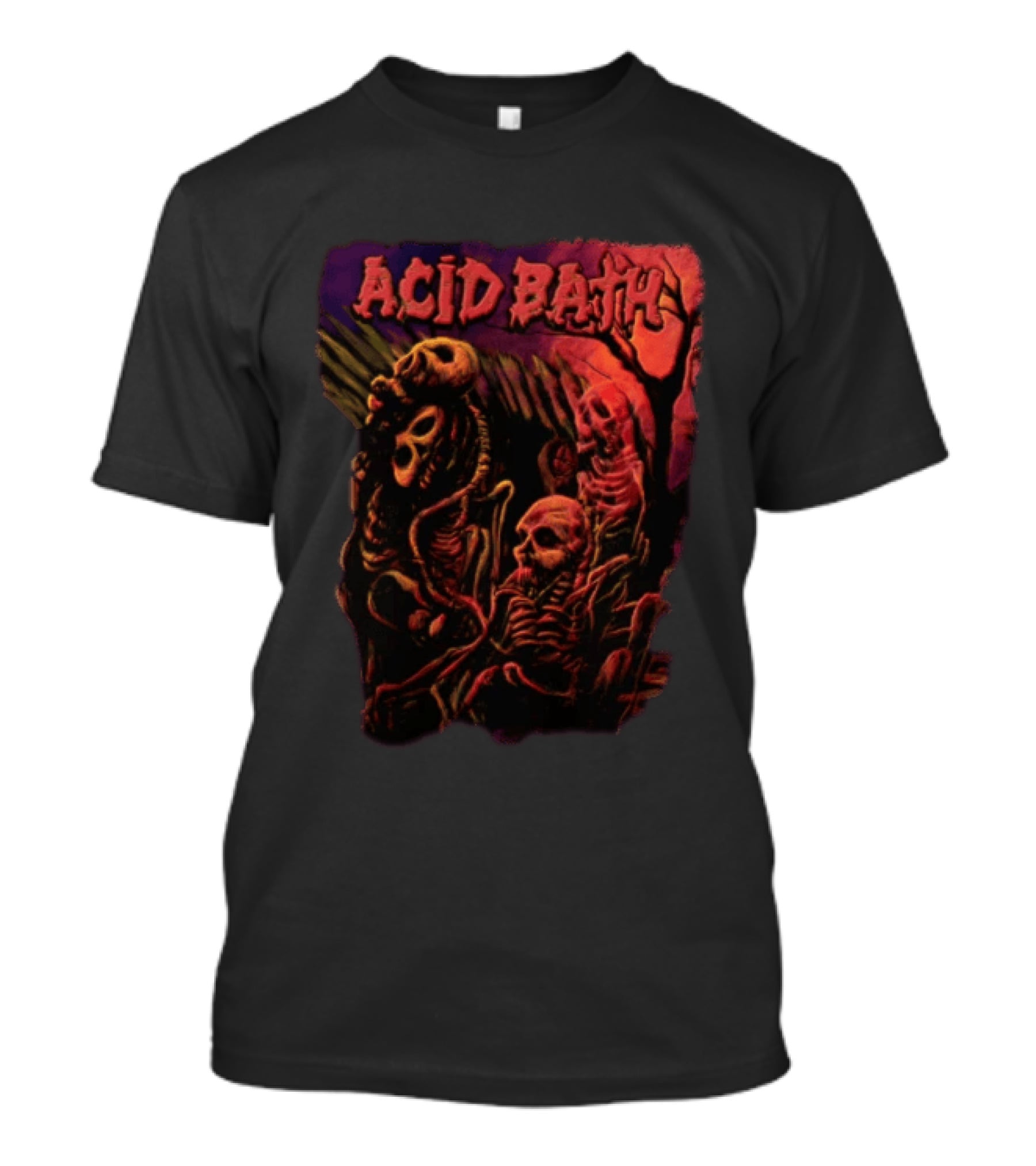 Acid Bath Skeletons And Skulls Allen Jaeger Halloween Horror T-Shirt