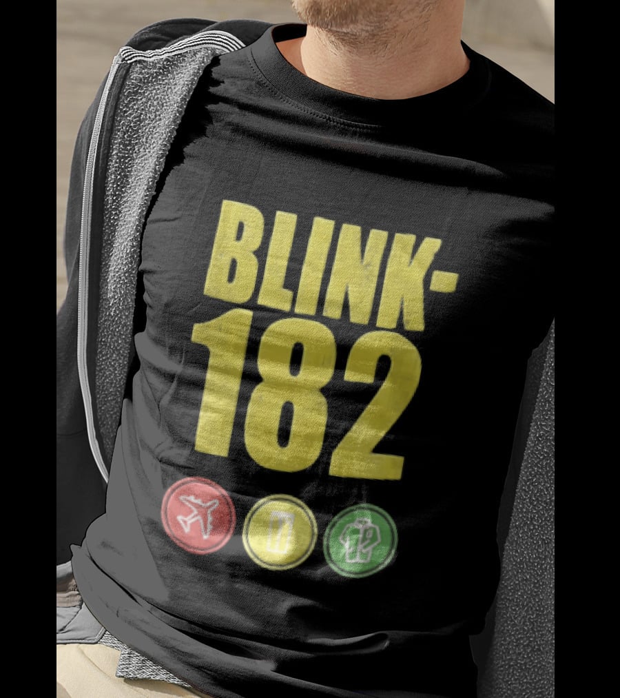Blink 182 Yellow Airplane Glass T-Shirt
