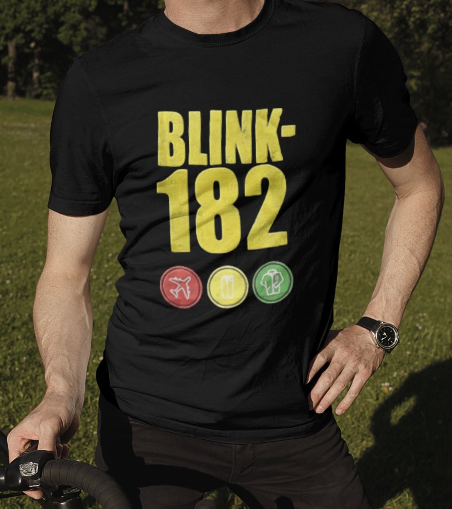 Blink 182 Yellow Airplane Glass T-Shirt