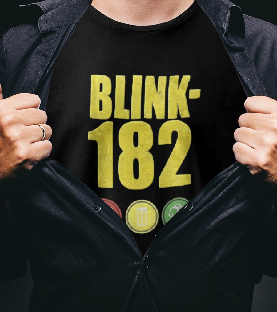 Blink 182 Yellow Airplane Glass T-Shirt