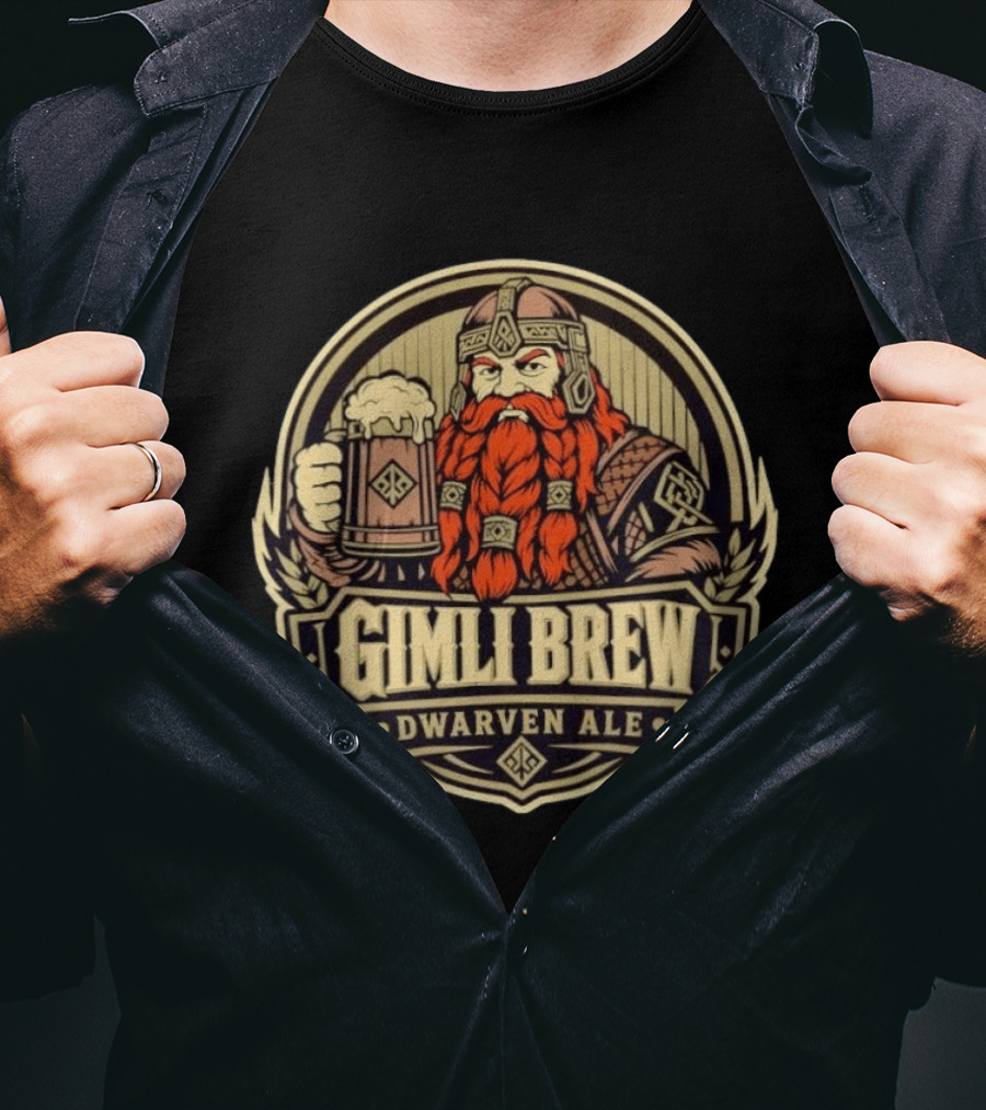 Gimli Brew Dwarven Ale Beer Mythical Fantasy Adventure T-Shirt