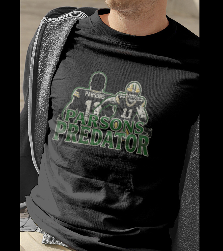 Green Bay Packers Parsons Predator Football Player Running T-Shirt