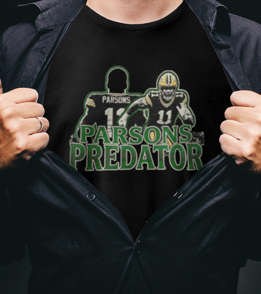 Green Bay Packers Parsons Predator Football Player Running T-Shirt