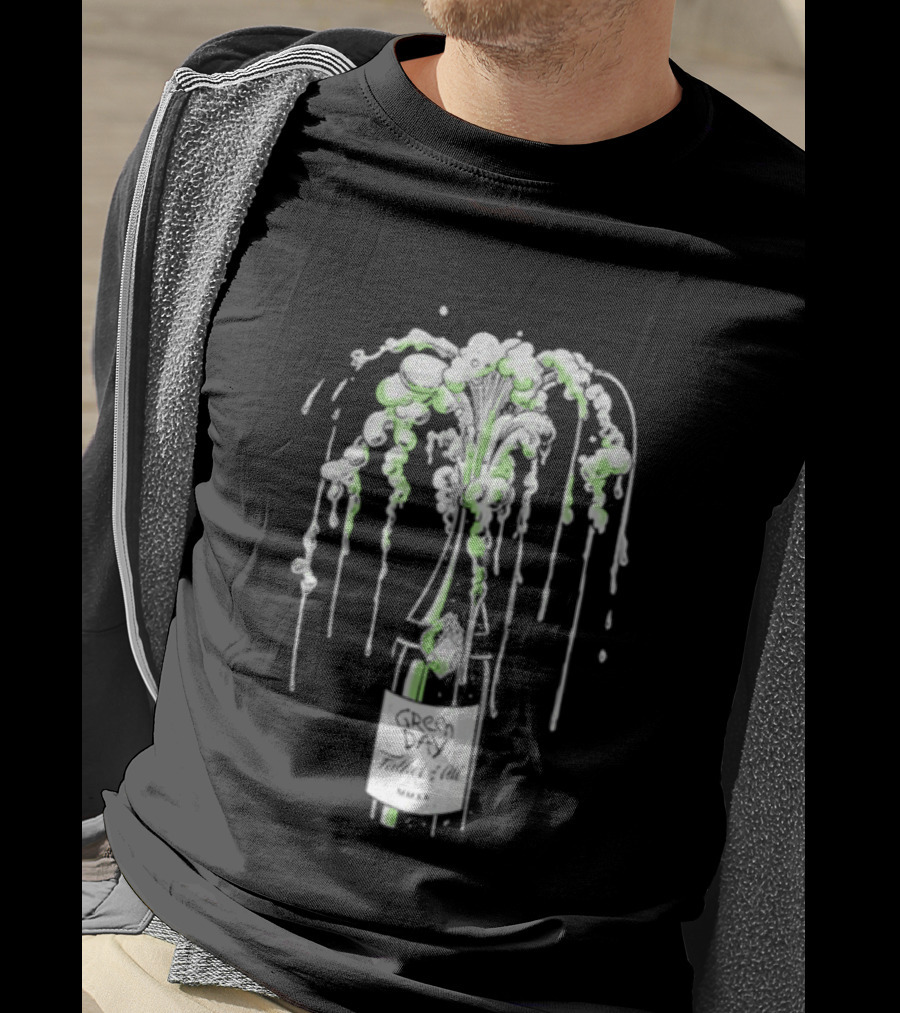 Green Day Father Of All Champagne Unicorn Bottle Burst T-Shirt
