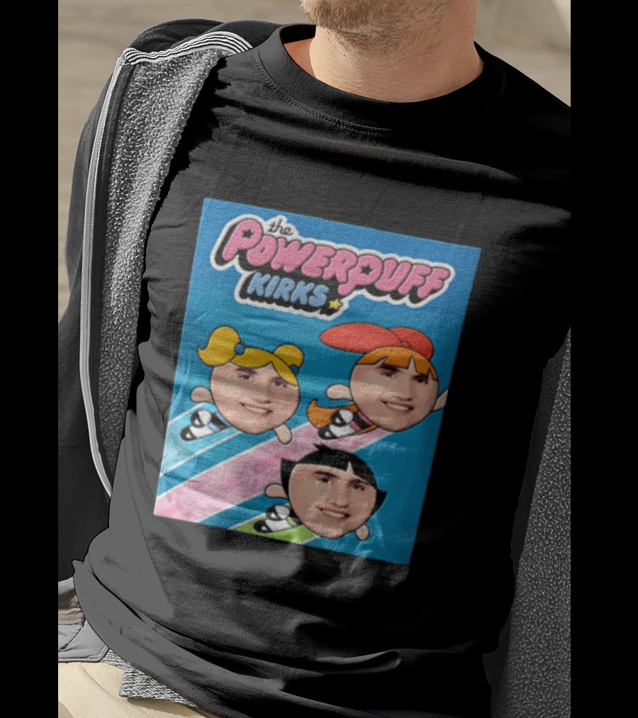 The Powerpuff Kirks Cartoon Characters Flying Faces T-Shirt