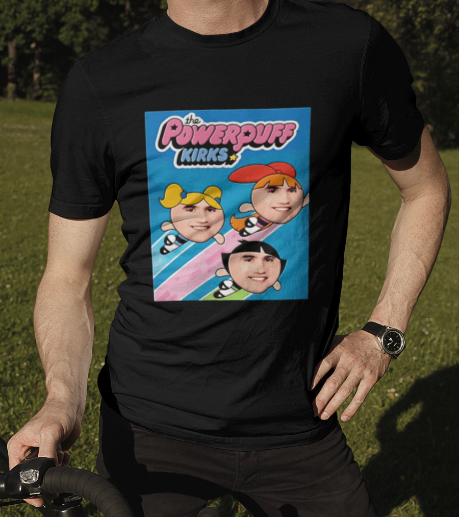The Powerpuff Kirks Cartoon Characters Flying Faces T-Shirt