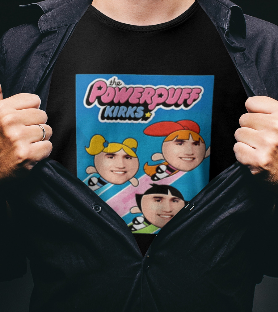 The Powerpuff Kirks Cartoon Characters Flying Faces T-Shirt