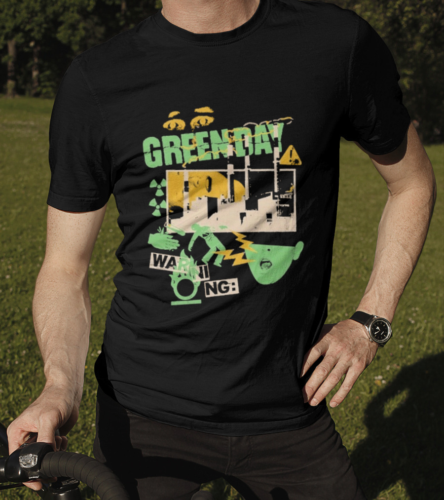 Green Day Warning Power Plant Radiation Hazard T-Shirt