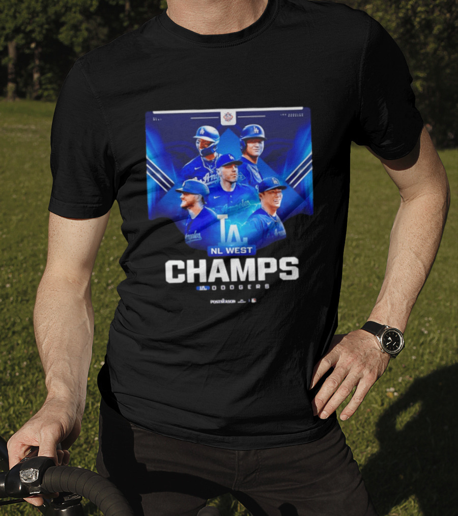 Los Angeles Dodgers NL West Champs 2026 Postseason Player Collage T-Shirt