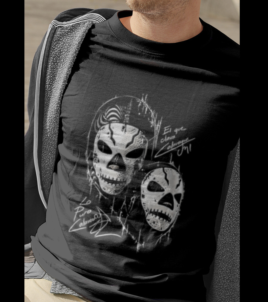El Que Clava Calavera Mi Lo Puro Calavera Lucha Libre Skull Masks T-Shirt