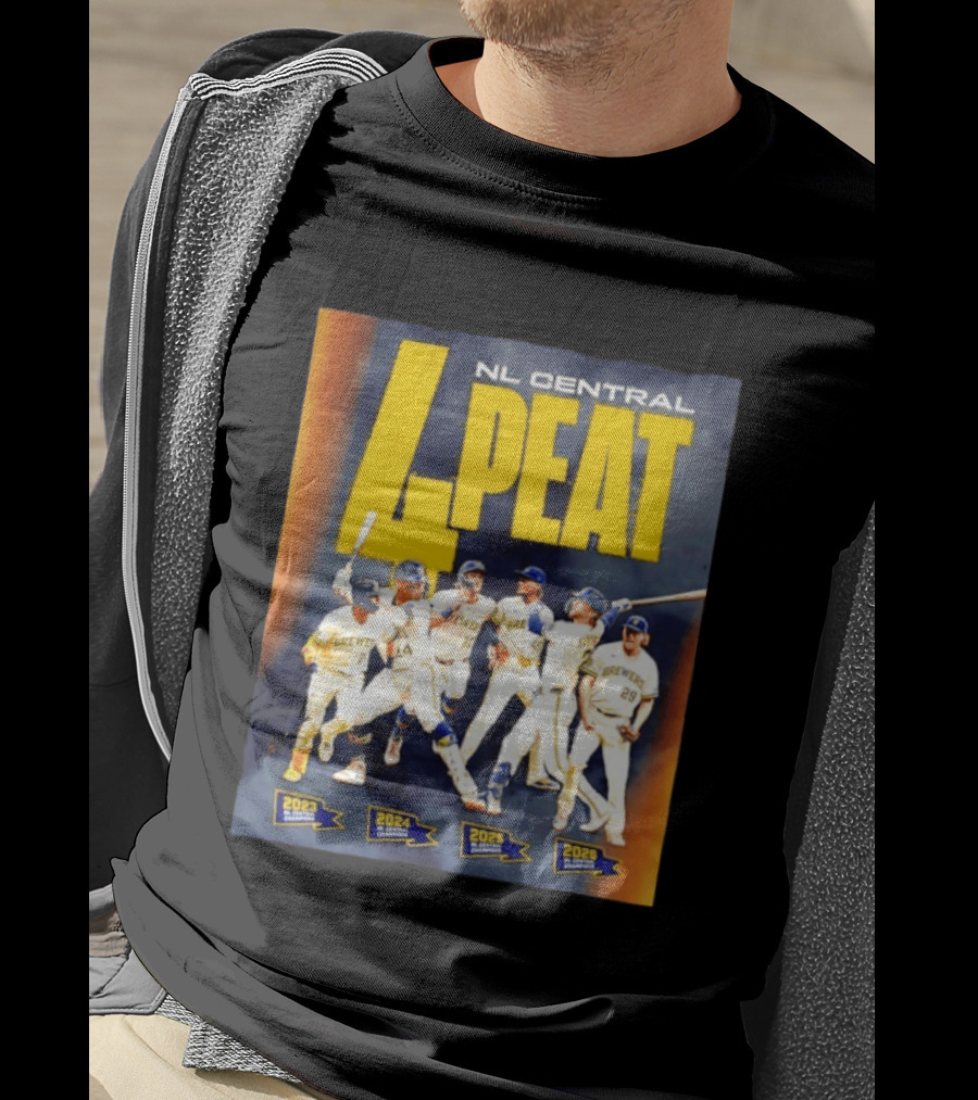 Milwaukee Brewers 4 Peat NL Central Champs 2023 2026 Players Edition T-Shirt