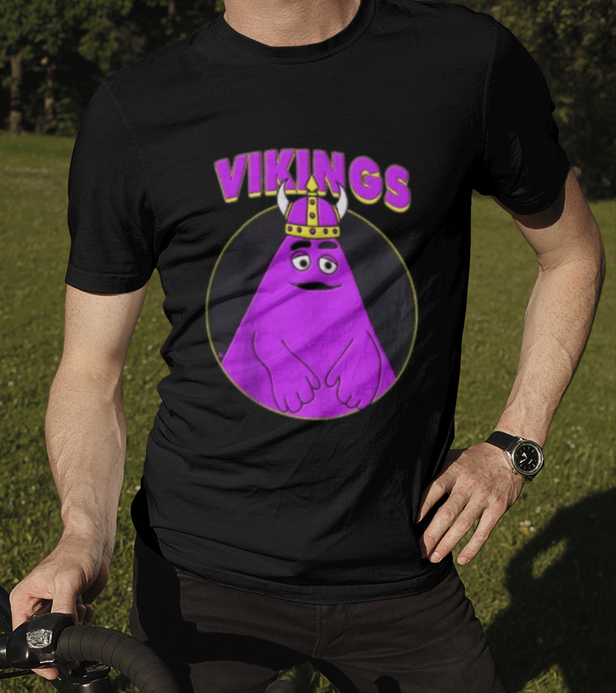 Vikings Purple Character With Horned Helmet T-Shirt