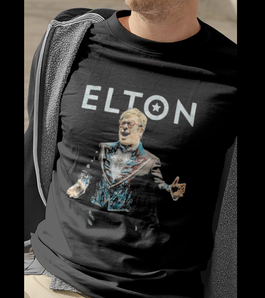 Elton John Glitter Sequin Jacket T-Shirt
