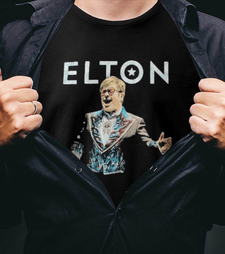 Elton John Glitter Sequin Jacket T-Shirt