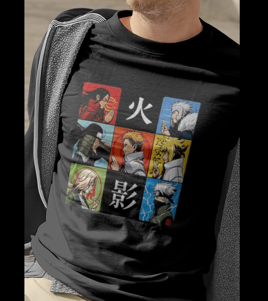 Naruto Leaf Village Hokage Characters Japanese T-Shirt