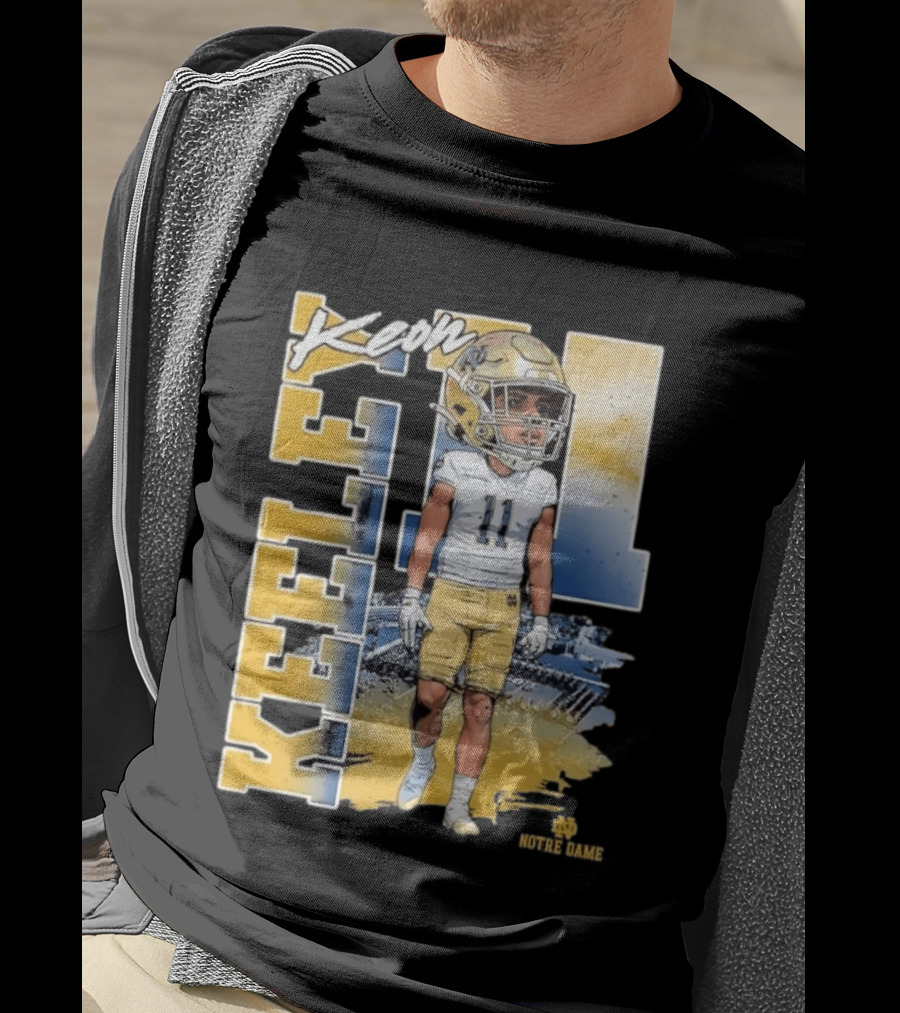 Notre Dame Fighting Irish Keon Keeley No 11 NCAA Football Caricature T-Shirt