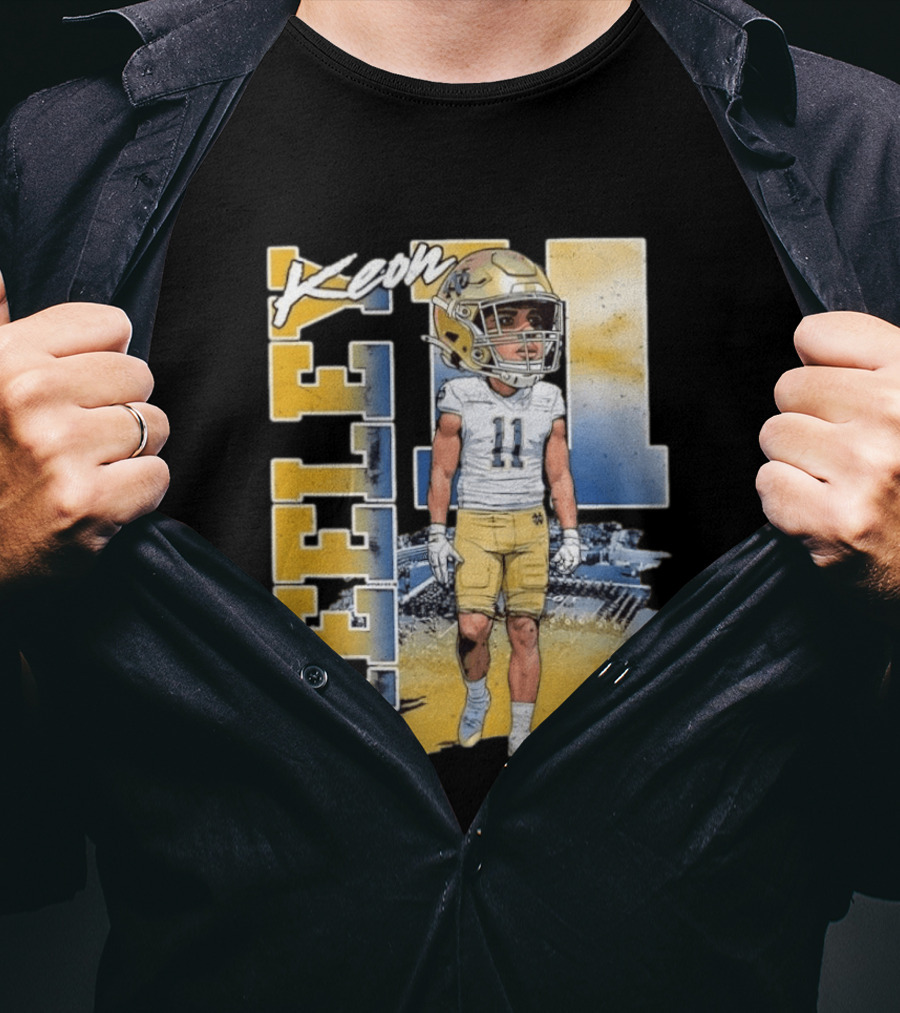 Notre Dame Fighting Irish Keon Keeley No 11 NCAA Football Caricature T-Shirt