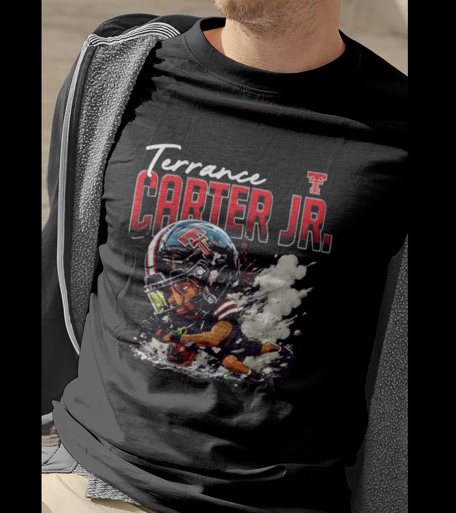 Terrance Carter Jr Texas Tech Red Raiders NCAA Football Bobblehead Caricature T-Shirt