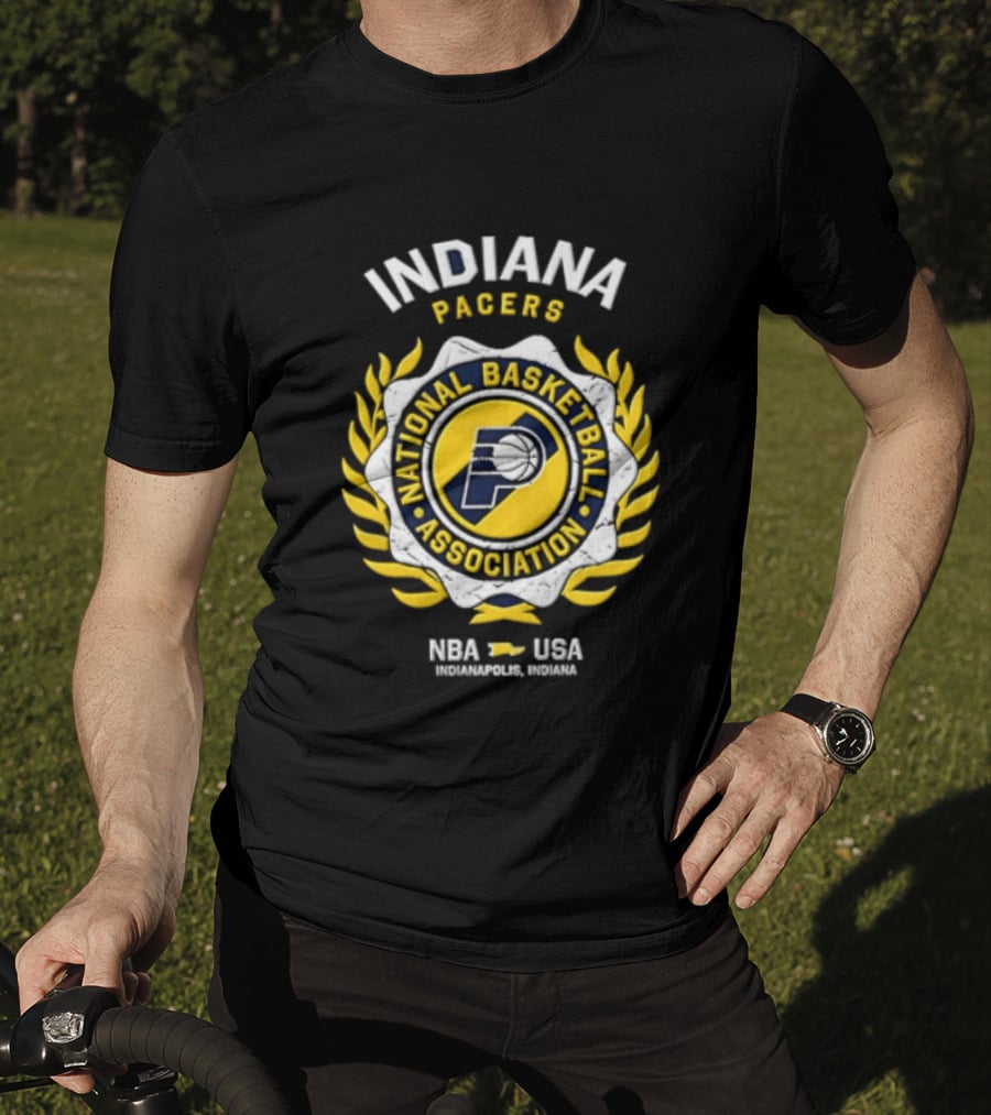 Indiana Pacers NBA National Basketball Association Laurel Wreath T-Shirt