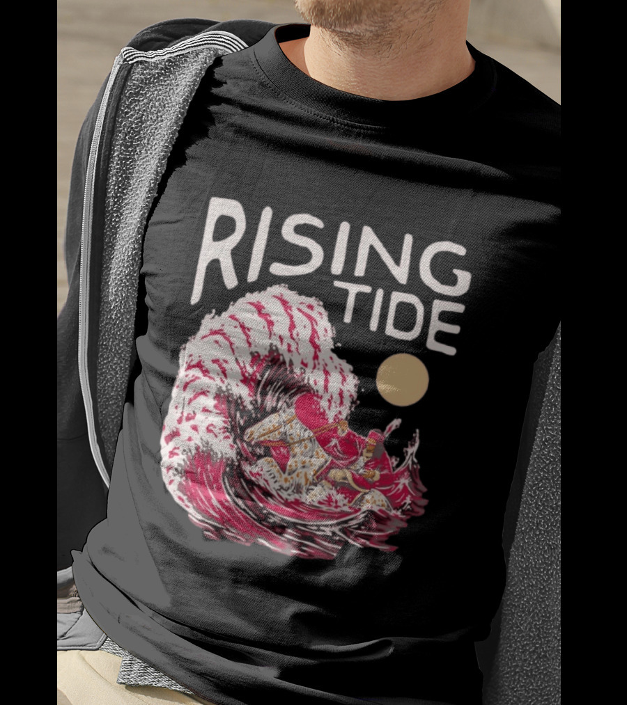 Rising Tide The Great Wave Off Kanagawa Samurai Rider T-Shirt
