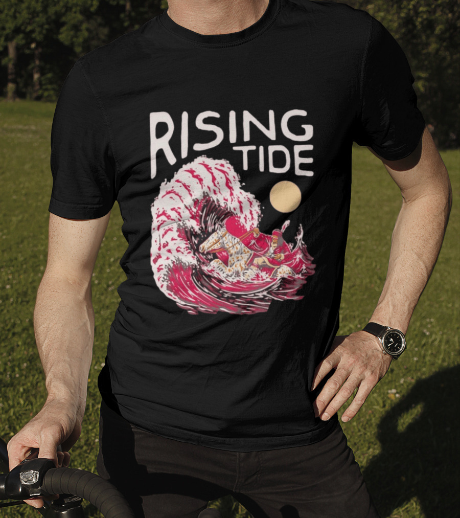 Rising Tide The Great Wave Off Kanagawa Samurai Rider T-Shirt