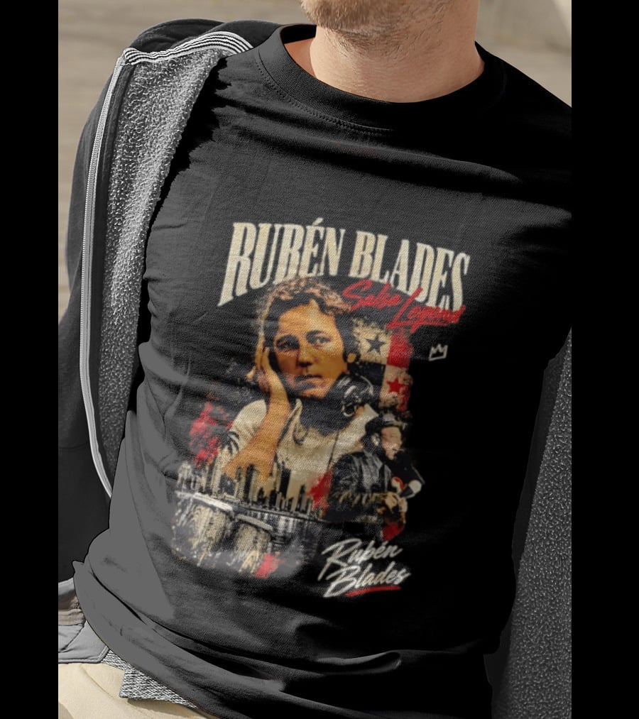 Rubén Blades Salsa Legend Panama City Skyline Musical Legacy T-Shirt