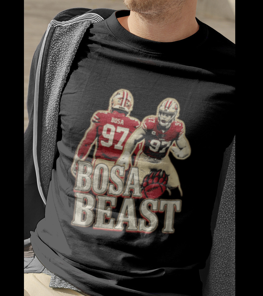 San Francisco 49ers Nick Bosa Beast Bear Claw Football Player 97 T-Shirt