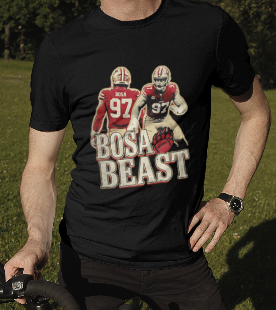 San Francisco 49ers Nick Bosa Beast Bear Claw Football Player 97 T-Shirt