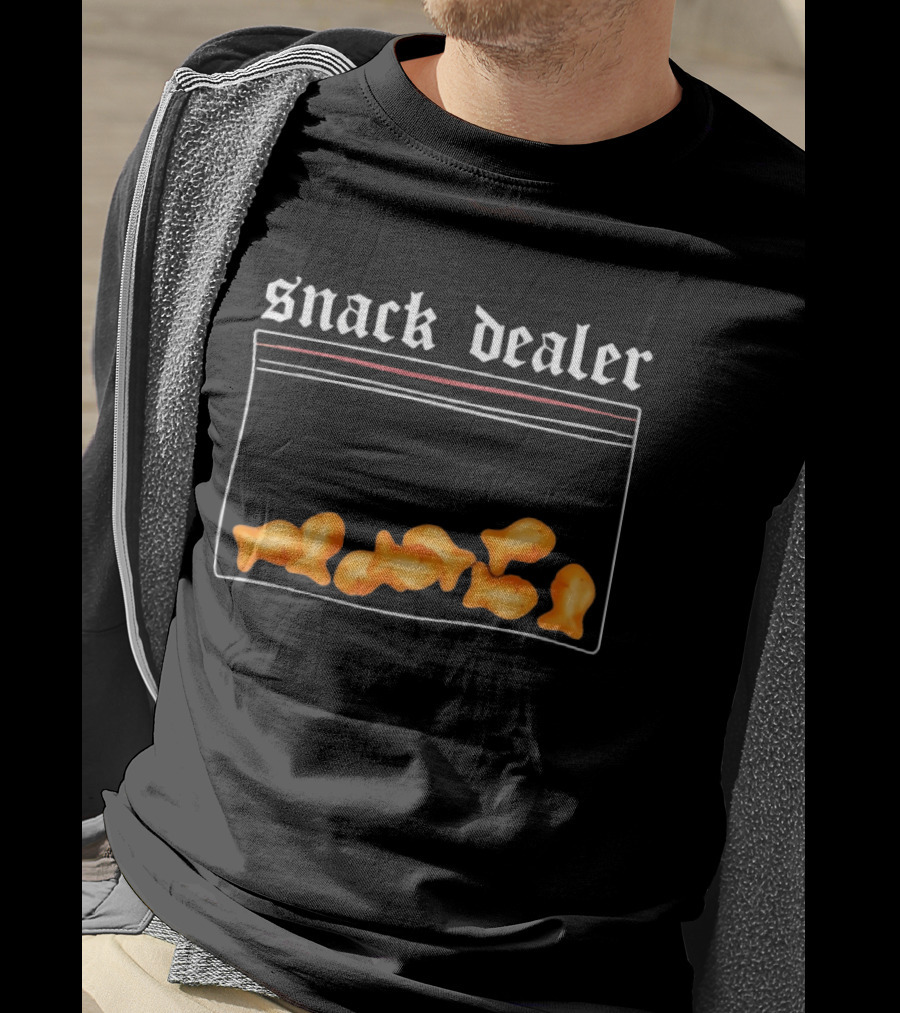 Snack Dealer Fish Crackers Pack Ziploc Bag T-Shirt
