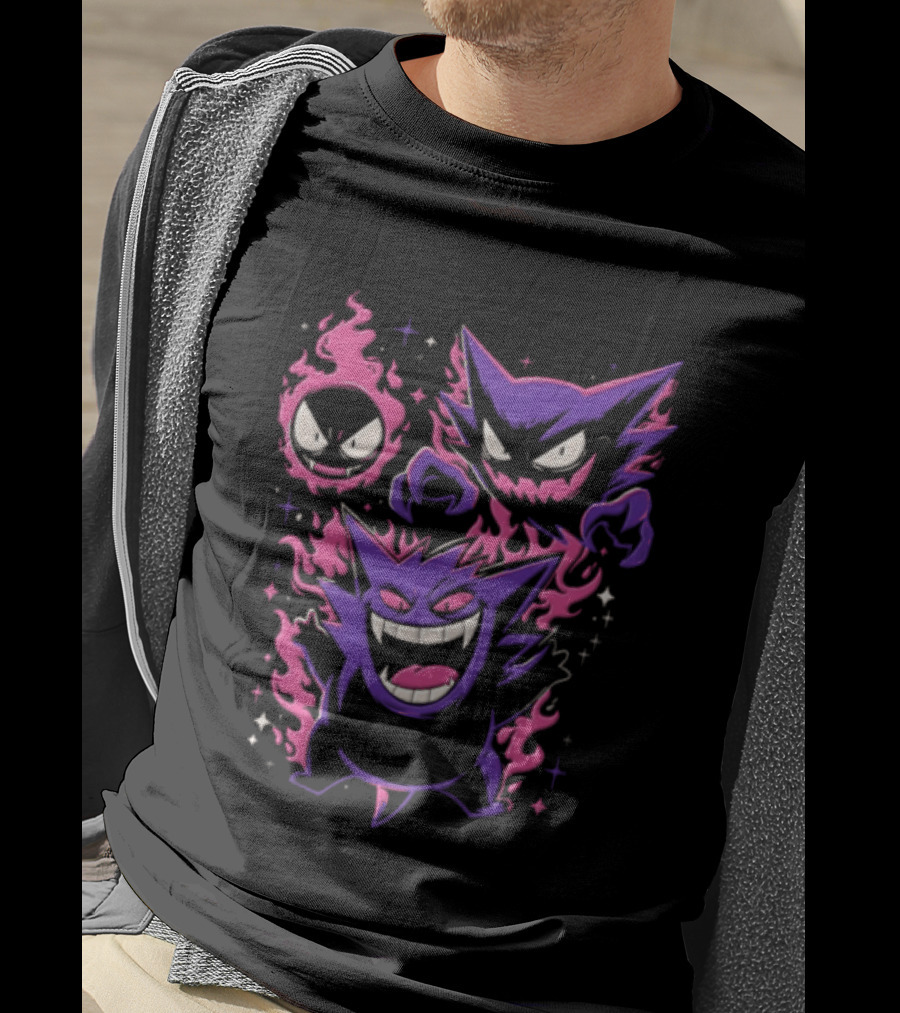 Terror Gang Gengar Haunter Gastly Pokemon Flame T-Shirt