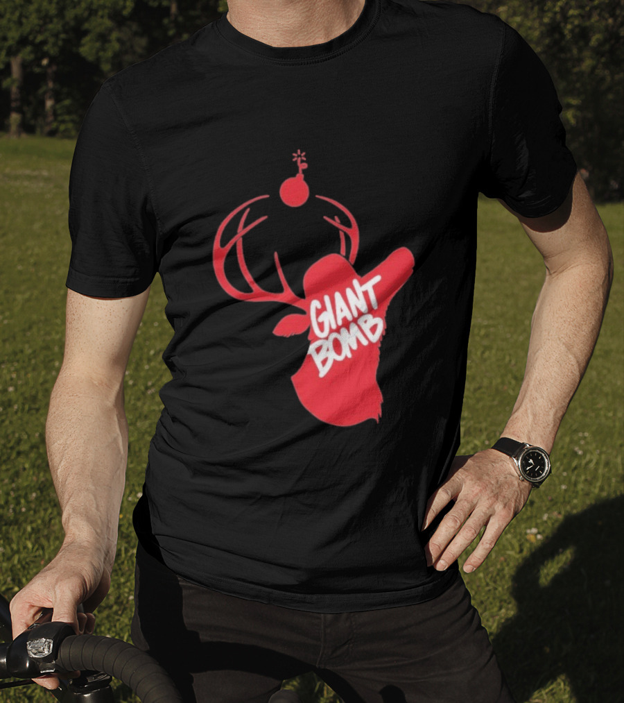 Giant Bomb Red Deer Antlers With Bomb T-Shirt