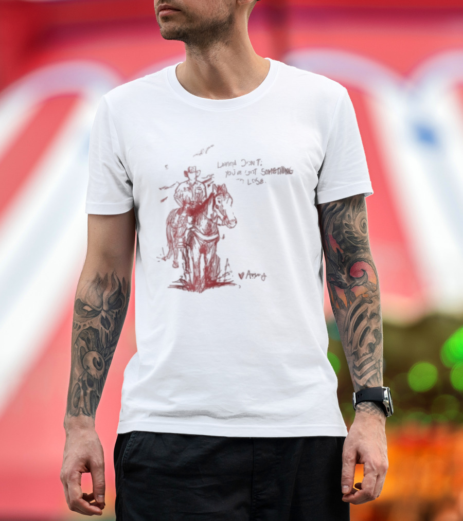 Avery Anna Danny Art Cowboy With Heart And Butterfly T-Shirt