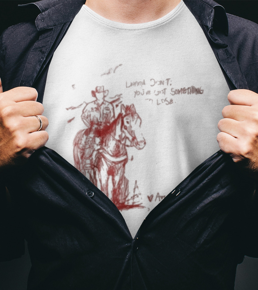 Avery Anna Danny Art Cowboy With Heart And Butterfly T-Shirt