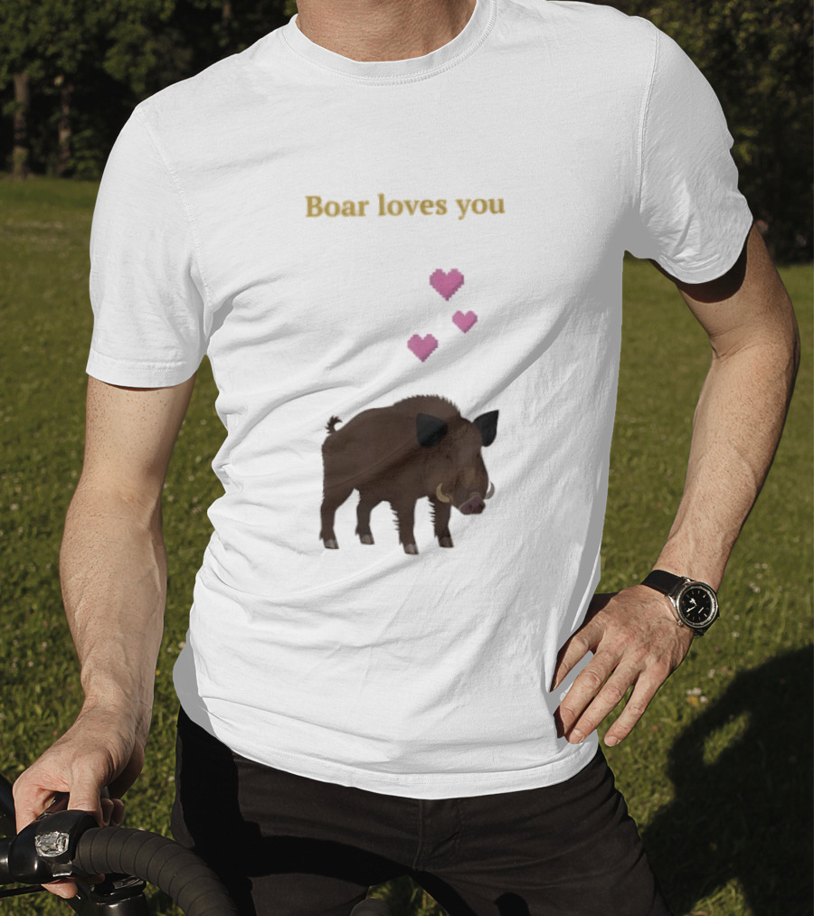 Boar Loves You With Pink Hearts T-Shirt