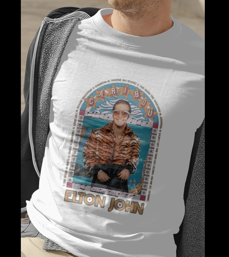 Elton John Caribou I've Seen The Saucers Retro Style Music T-Shirt