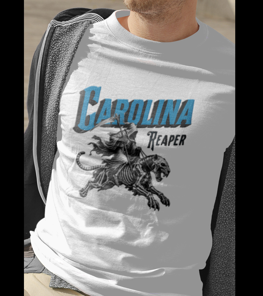 Carolina Reaper Grim Reaper Riding Skeleton Panther T-Shirt