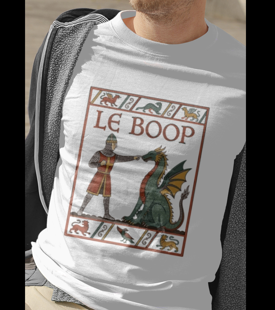 Le Boop Dragon And Knight Nostalgia Fantasy T-Shirt