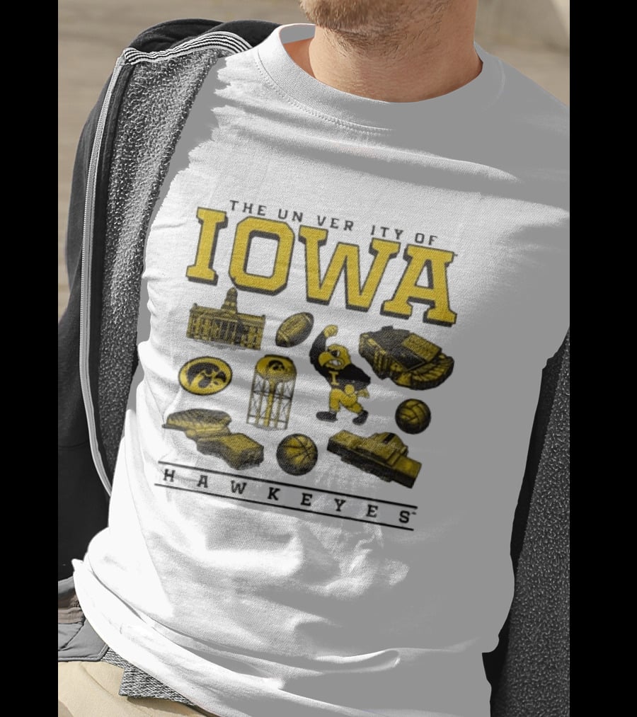 The University Of Iowa Hawkeyes Football Iconography Island T-Shirt