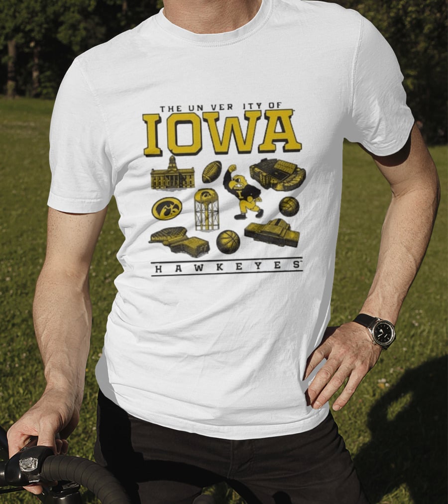 The University Of Iowa Hawkeyes Football Iconography Island T-Shirt