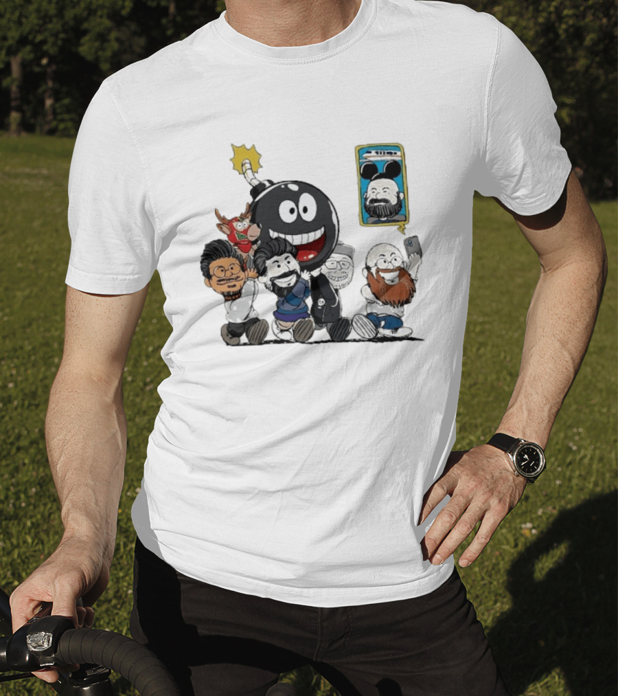 We Bought A Bomb Cartoon Characters With Deer And Giant Bomb T-Shirt