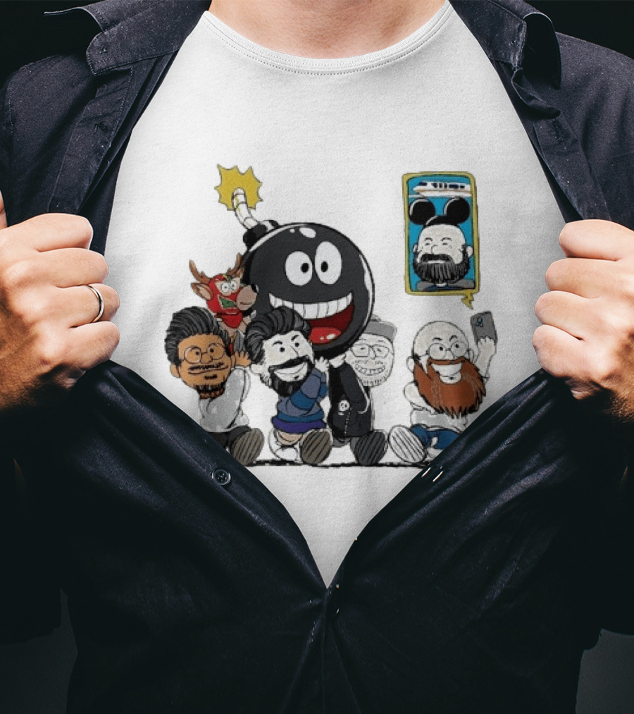 We Bought A Bomb Cartoon Characters With Deer And Giant Bomb T-Shirt